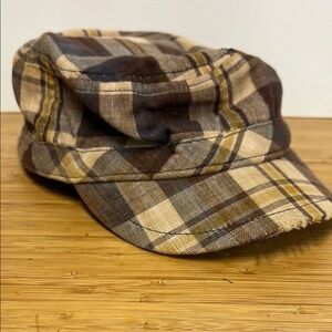 Ben Sherman Plaid Hat - Brown and Tan